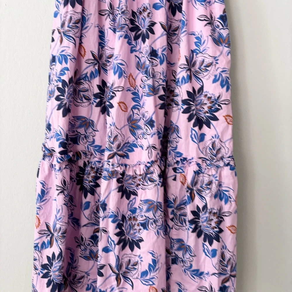 SOLD!!!!!! CREW Purple Lavender Floral Ruffle Strap Midi Dress - Picture 2 of 8